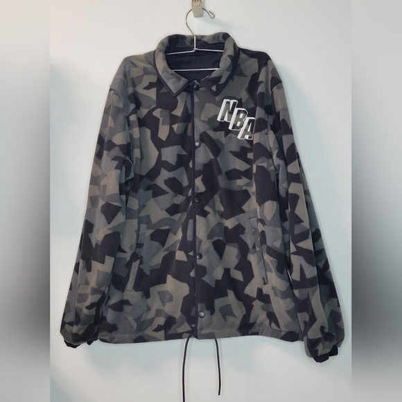 New Nike NBA Team 31 Courtside Reversible Black/Fleece Coat Jacket Oversized M - Picture 5 of 9